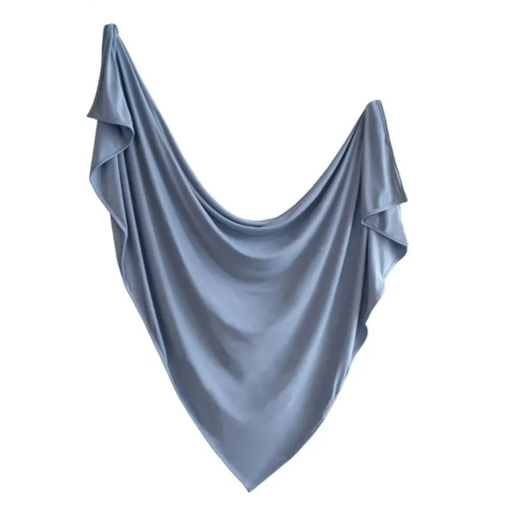 Mushie Stretchy Swaddle - Blue - New in Box